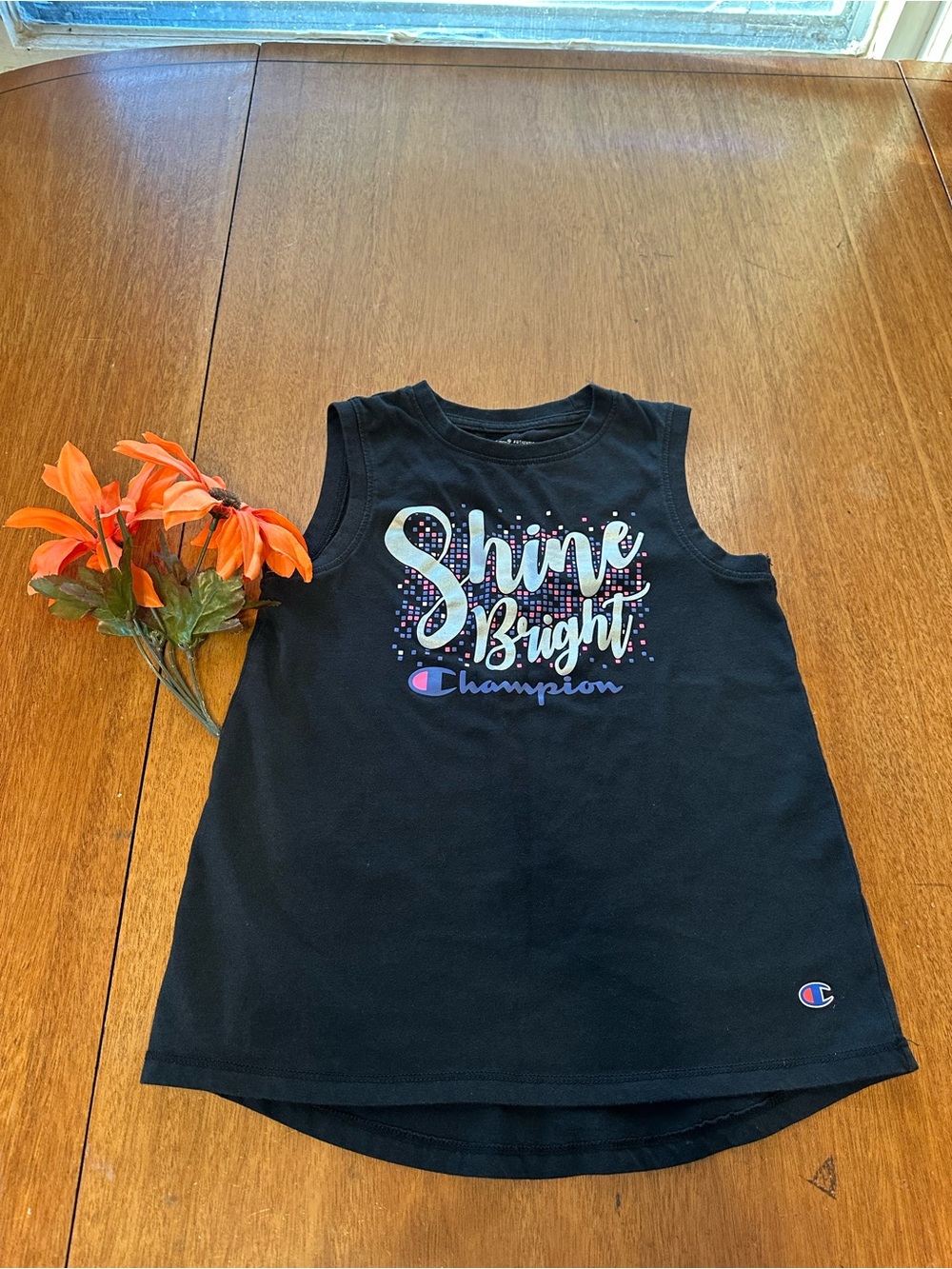 Champion Black 'Shine Bright' Graphic Tank Top for Kids